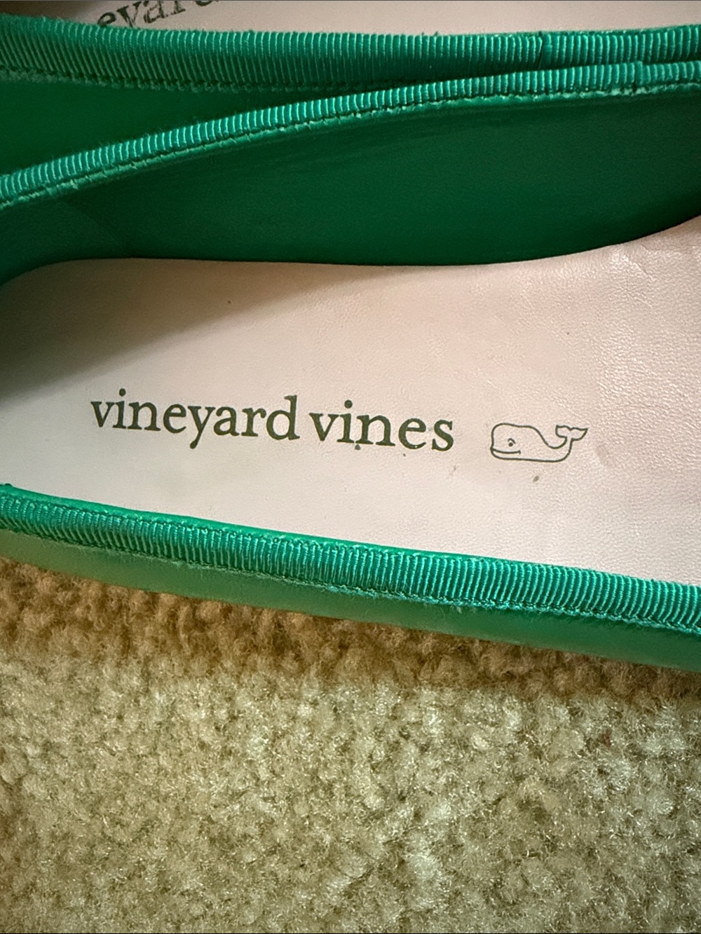 Vineyard Vines Emerald Green Bow Ballet Flats - Picture 2 of 3